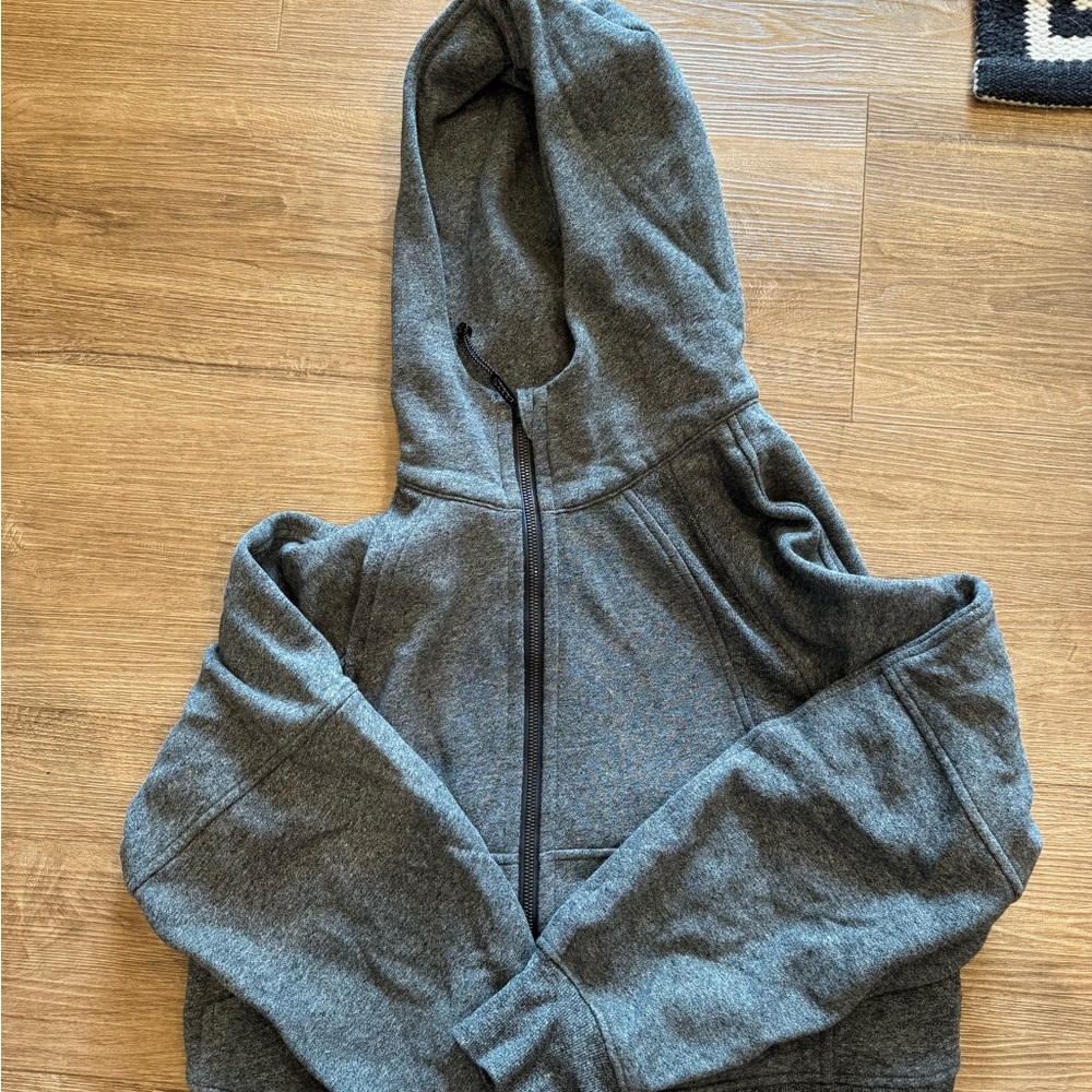 Lululemon Athletica Gray Hoodie Sweatshirt with Full Zipper scuba oversized